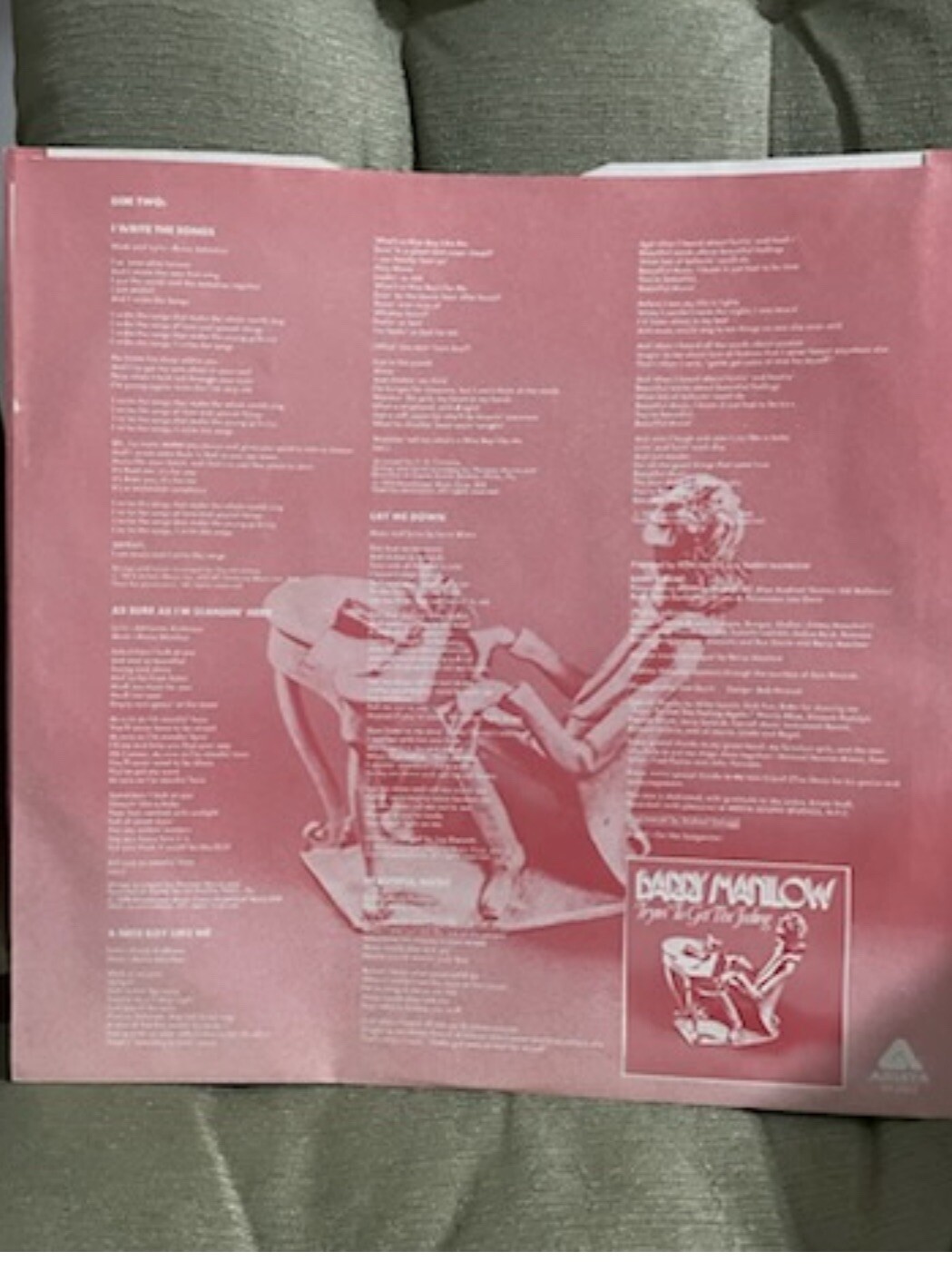 BARRY MANILOW TRYIN TO GET THE FEELING VINYL LP RECORD AL4060 70s I WRITE SONGS-