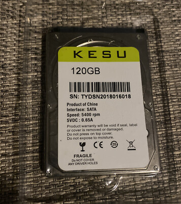KESU 2.5in 120gb SATA3 Solid State Drive SN TYDSN2018016018  OPEN BOX