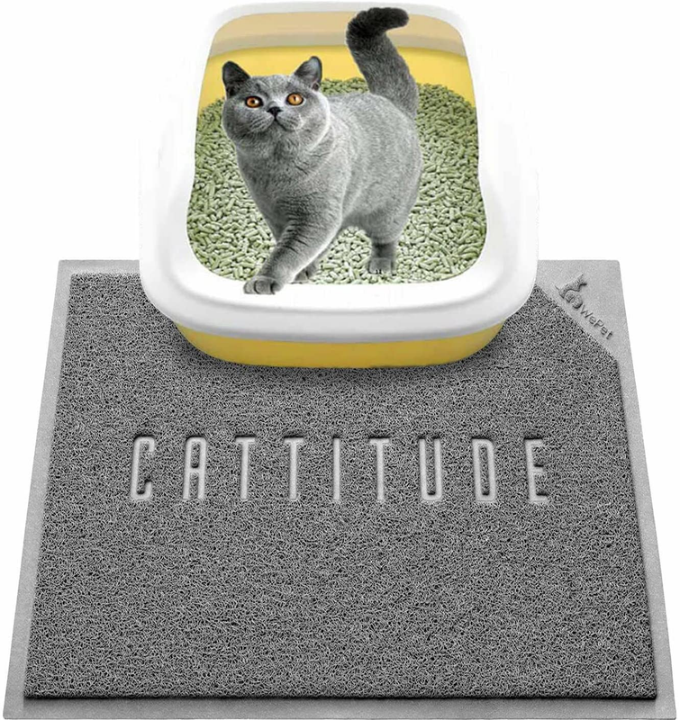 Cat Litter Box Mat, Kitty Premium PVC Pad, Durable Trapping Rug, Phthalate Free,
