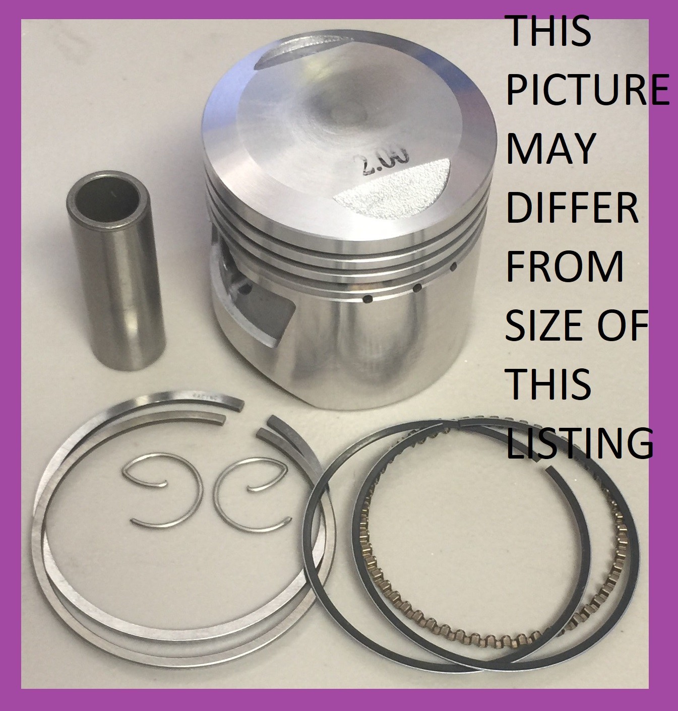 Atc110 Atc 110 Piston Rings Pin Clips Kit Set Standard Size = 52.00 Mm