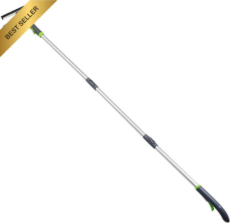 Extendable Window Squeegee with Spray, Aluminum Extension Pole, 49 to 69 Inch