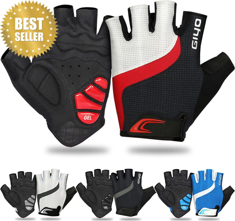Cycling Gloves Padded Bike Bicycle Half Finger Anti-Slip Shock-Absorbing MTB Roa