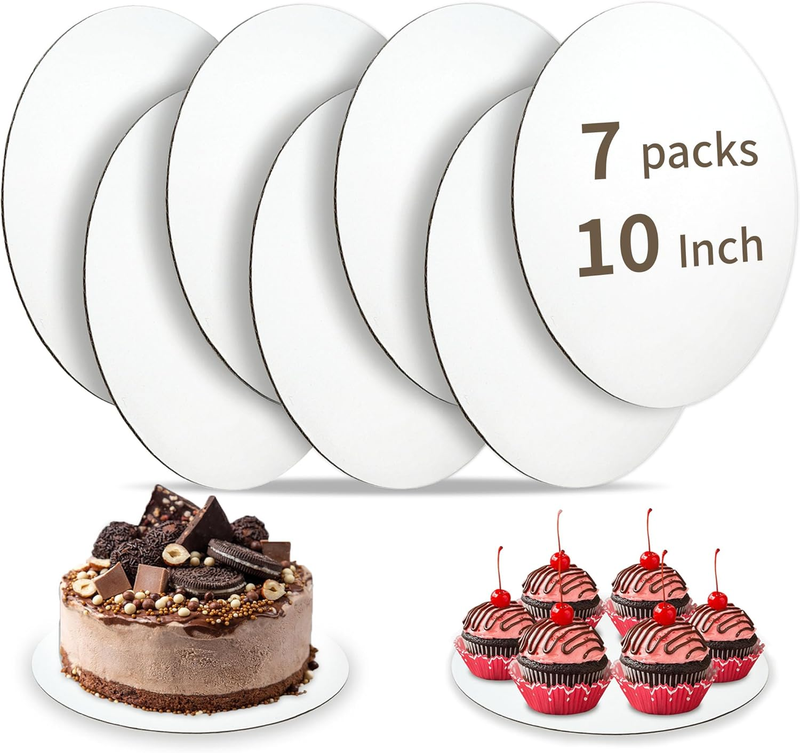 Cake Board 7 Pack Round, Cake Boards 10 inch, Waterproof and Oil-Proof Cake Plat