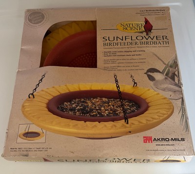 Sunflower Bird Feeder Bowl Bird Bath Garden Chain 16017 Akro-Mils Old Stock