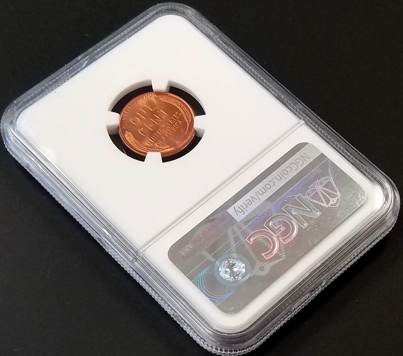 1938 Lincoln Cent certified Mint Error, Reverse Struck Thru, MS 66 RD by NGC!