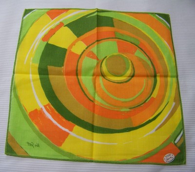 Ken Scott Leacock Vintage Napkins Set of 11 Mod Citrus Circle Poly Cotton