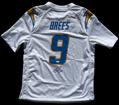 DREW BREES SIGNED SAN DIEGO CHARGERS NIKE FOOTBALL JERSEY SAINTS JSA !