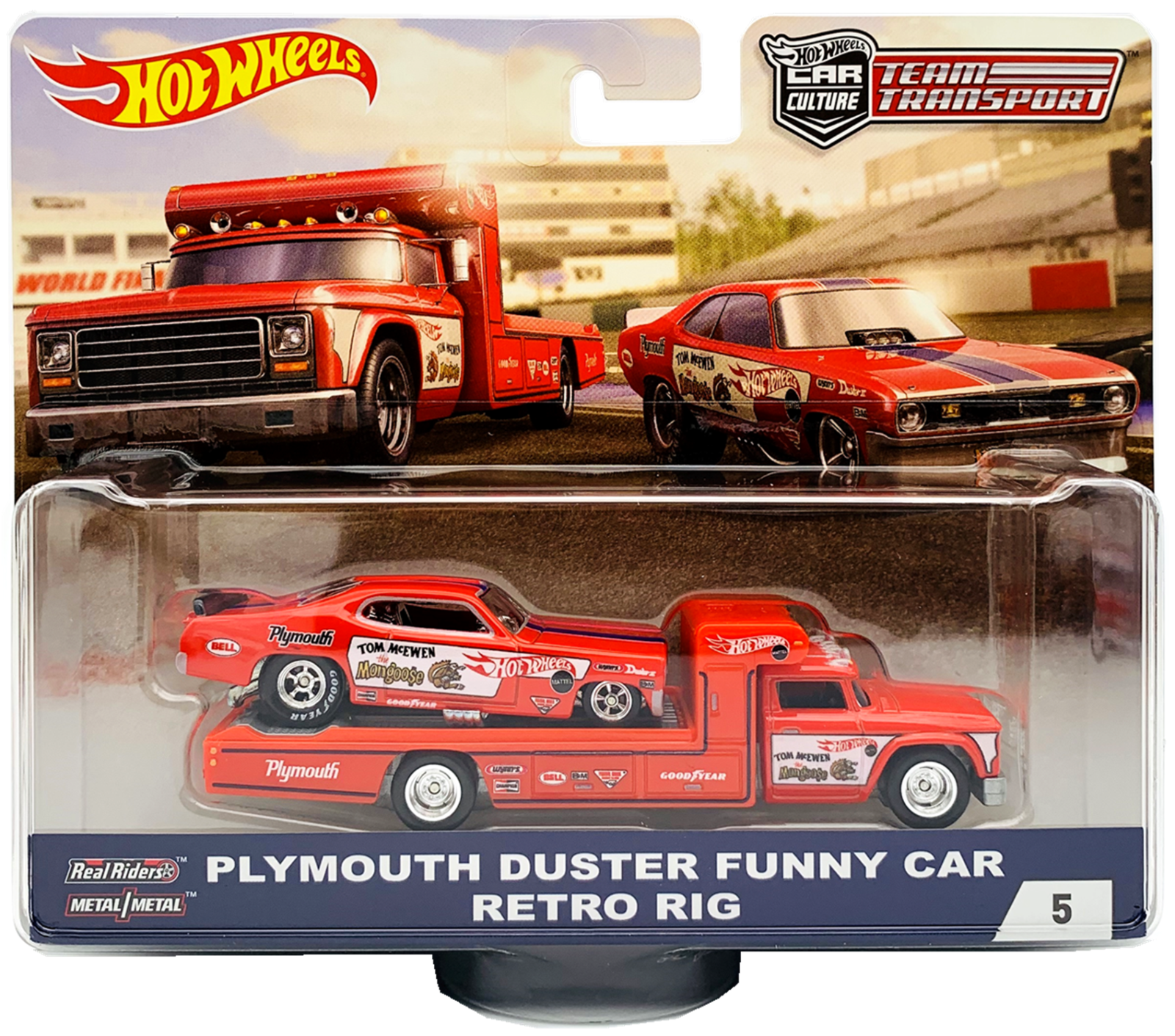 Team Transport Style:#5 Plymouth Duster Funny Car - Retro Rig:Hot Wheels Car Culture Team Transport - #2-#55 - You Choose - Update 7/18/2023