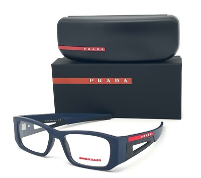 Prada Sport  PS 03PV MAG1O1 Matte Blue Black  / Demo Lens 55mm Eyeglasses