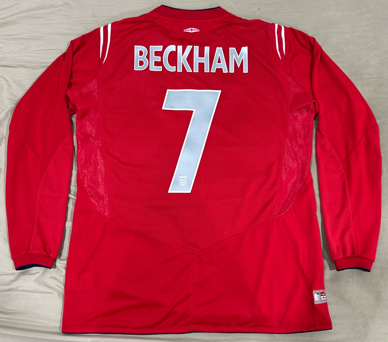 ウェア England Away 2004 #7 Beckham Longsleeve 2004-06 England Away L/S Shirt Beckham #7