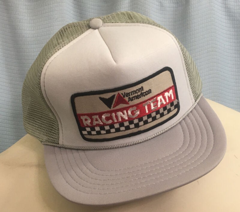 NOS Vintage 1990s VERMONT AMERICAN RACING TEAM Trucker Cap Hat Snapback INDY 500
