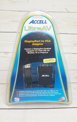 Accell Ultra AV Display Port To VGA Adapter Brand New