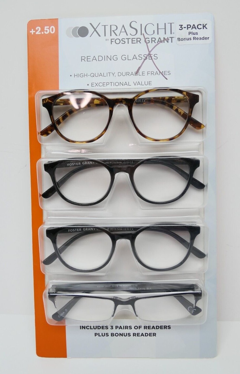 4 Pack Foster Grant XTRA SIGHT Mackie & Pacey Reading