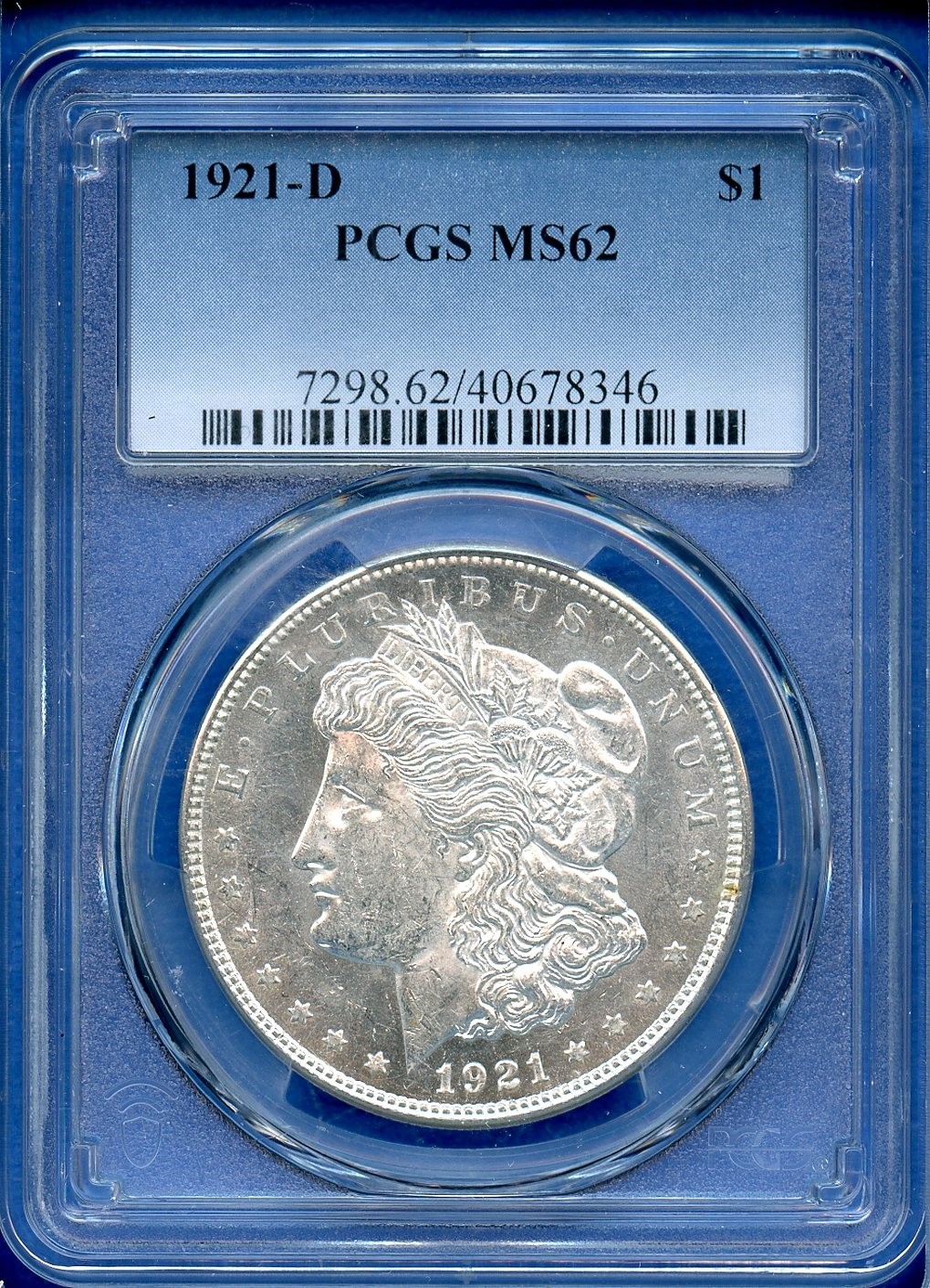 1921 D PCGS MS62 Morgan Silver Dollar $1 US Mint Coin 1921-D