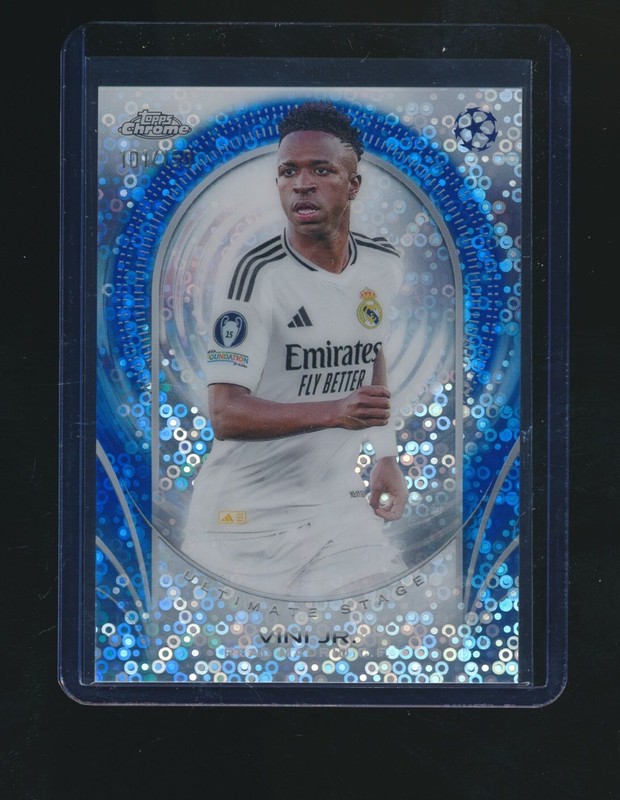 ヴィニシウス・ジュニオール25/25カードVINI.JR. topps 25シリ VINI JR. 2024-25 TOPPS CHROME ULTIMATE STAGE BLUE REFRACTOR