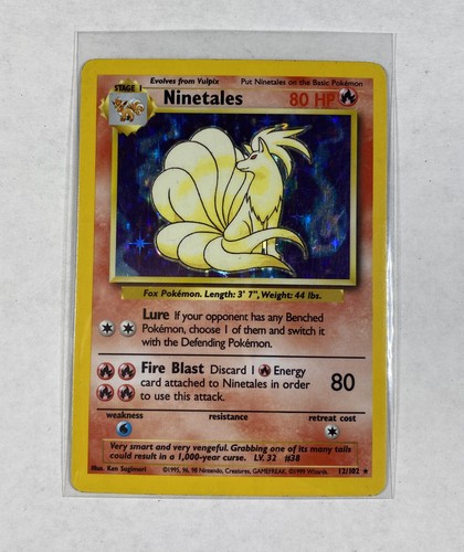 ポケモンカード　鑑定済　英語版　Ninetales キュウコン　12/102 Pokémon TCG Ninetales 12/102 Holo Unlimited PSA 1 (pop 52