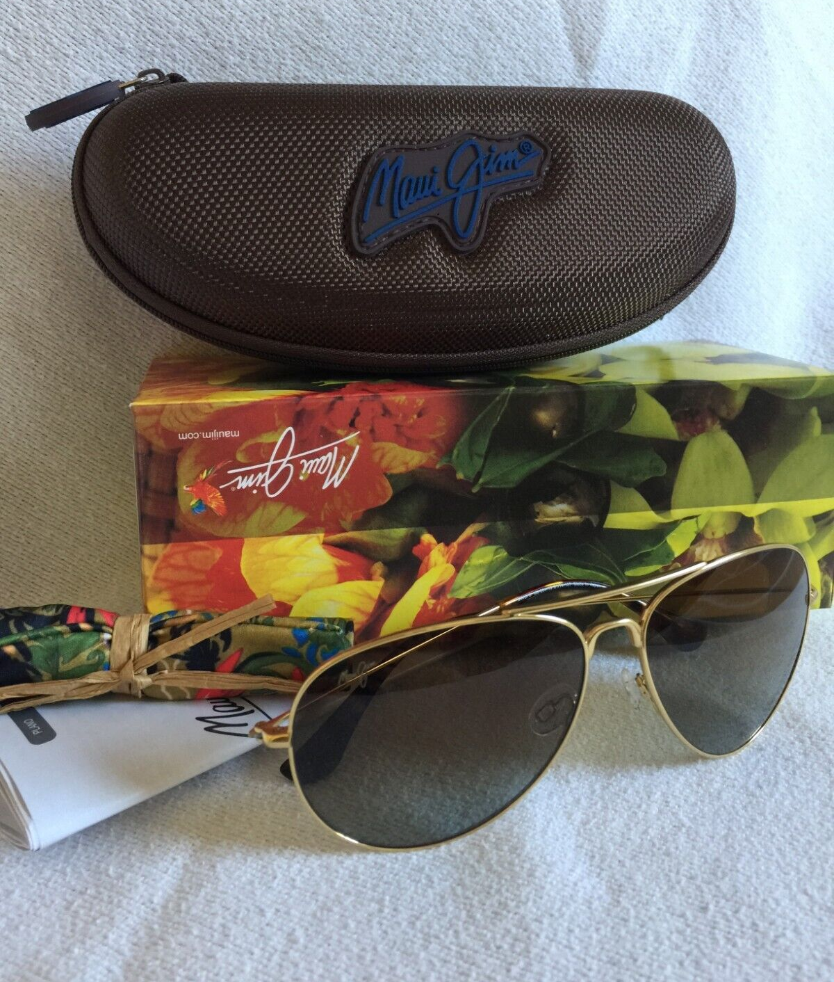 New Maui Jim Mavericks Polarized Titanium Sunglasses HS264-16 Gold/Bronze