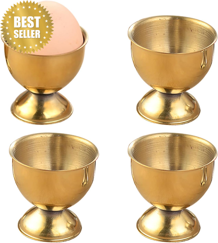 4PCS Stainless Steel Egg Cups Set Egg Cups Soft Boiled Egg Stand Holder Stainles