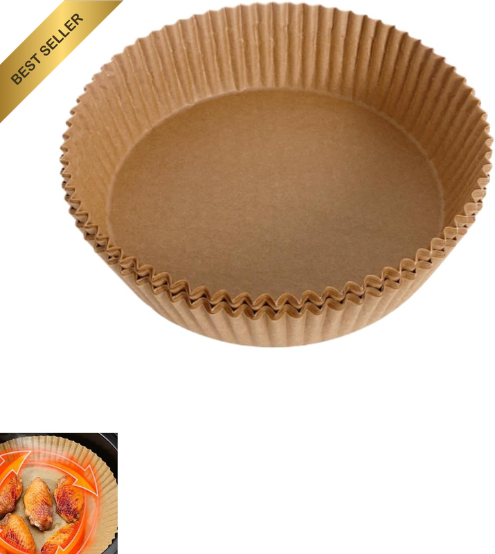 Air Fryer Paper Liners, 100 Pack Non-Stick Baking Paper, 7.9 Inch Round, for Ove