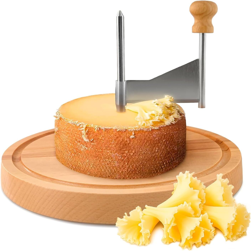 Stainless Steel Cheese Wheel Slicer Shaver Tool for Hard Cheese, Girolle, Tete D