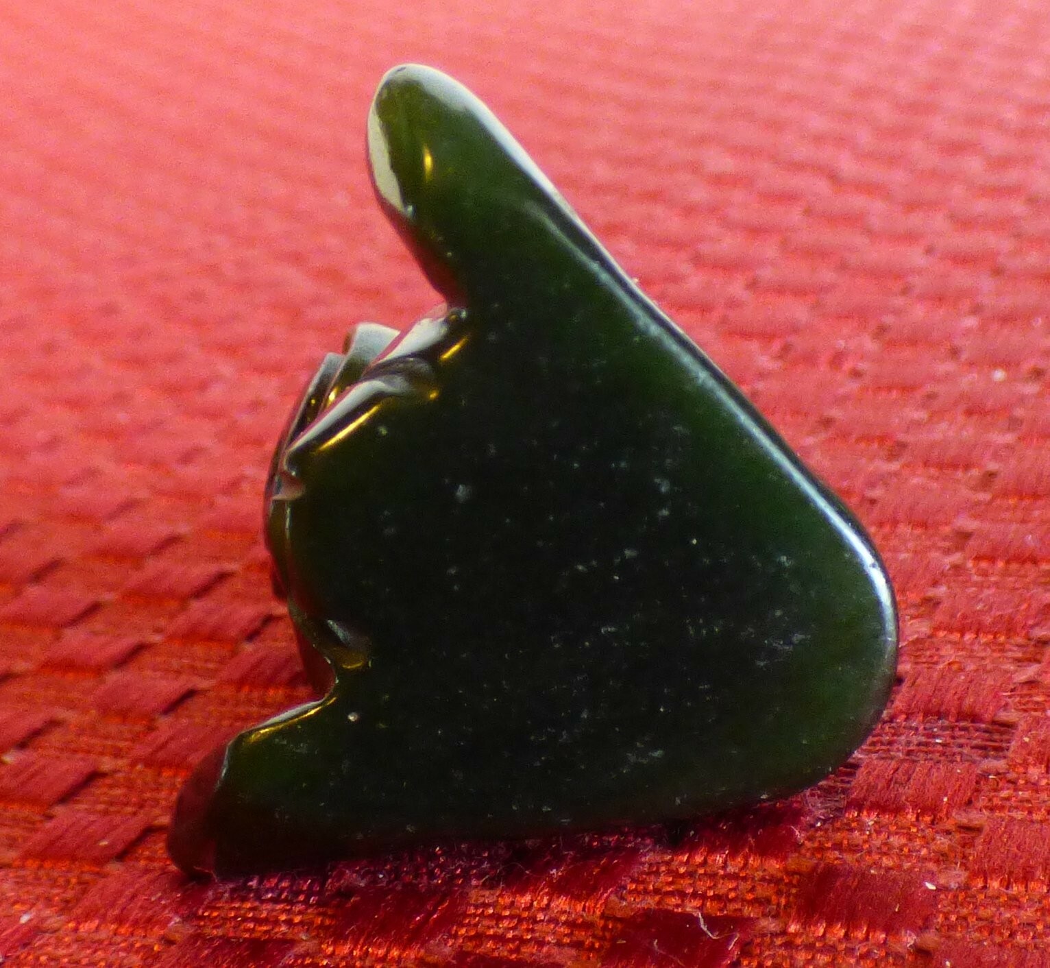 Vintage Small carved Eskimo Alaska Jade Green Stone Charm
