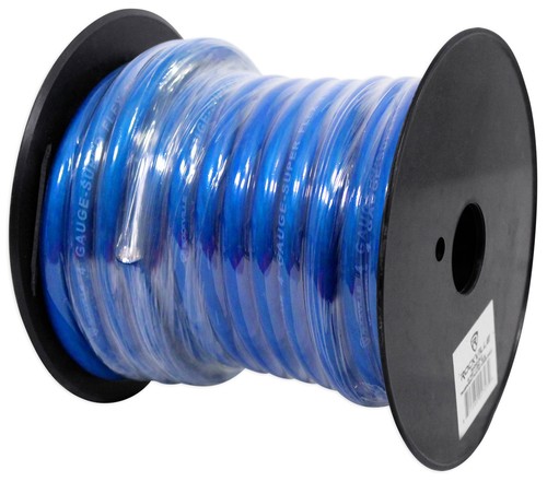 Rockville R4G40-BLUE 4 AWG Gauge 40 Foot Car Amp Power / Ground Wire Spool