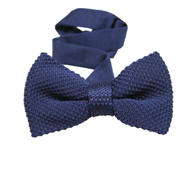 ELEGANTE PAPILLON FARFALLINO UOMO BLU INTRECCIATO CON LACCETTO REGOLABILE