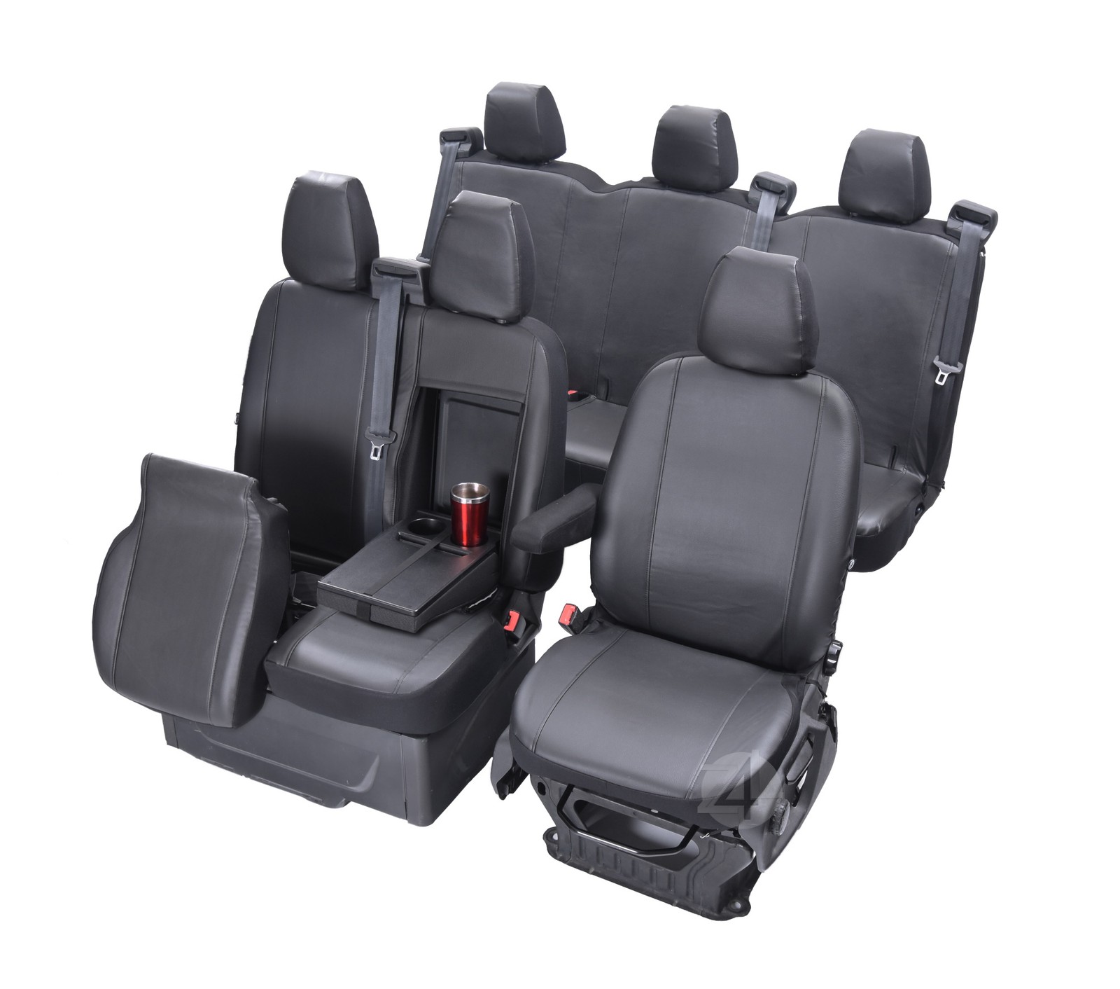 VIP Sitzbezüge passend für Ford Transit Custom DOPPELKABINE ab 2012/2018 6Sitzer