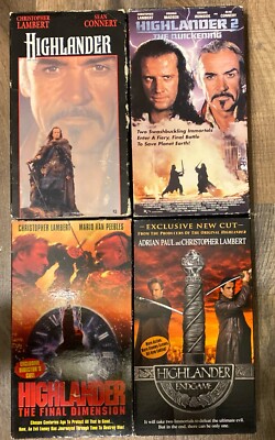 Highlander VHS lot Of 4 Movies 1-4