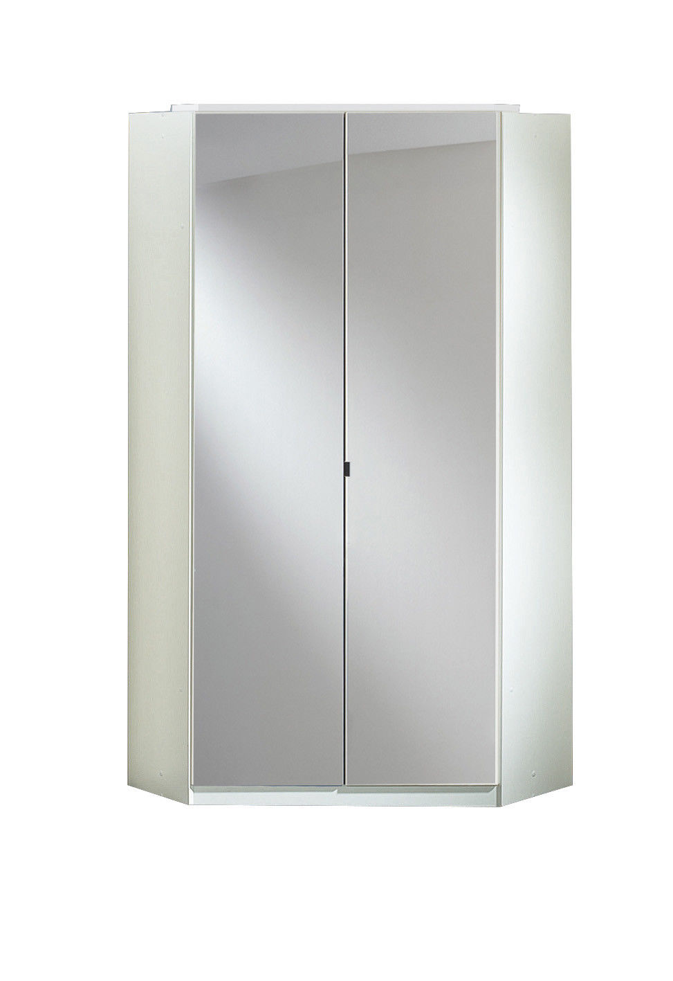 Gamma White And Mirror Corner Mirrored Wardrobe White Cupboard