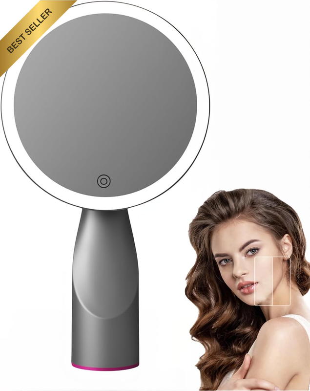 8.5 Inch Makeup Mirror Lights Smart Touch 3 Level Brightness 360° Rotation Recha
