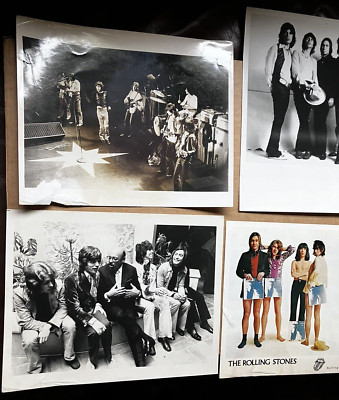 The Rolling Stones lot of 4 promo publicity photos (1 w Ahmet) 1 Sticky fingers