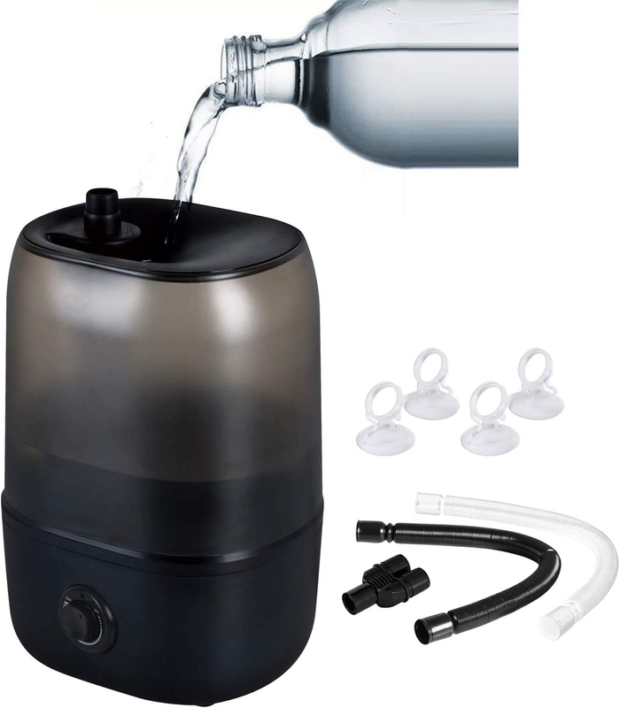 Adjustable Reptile Fogger Terrarium Humidifier, Large Tank Fog Machine with Doub