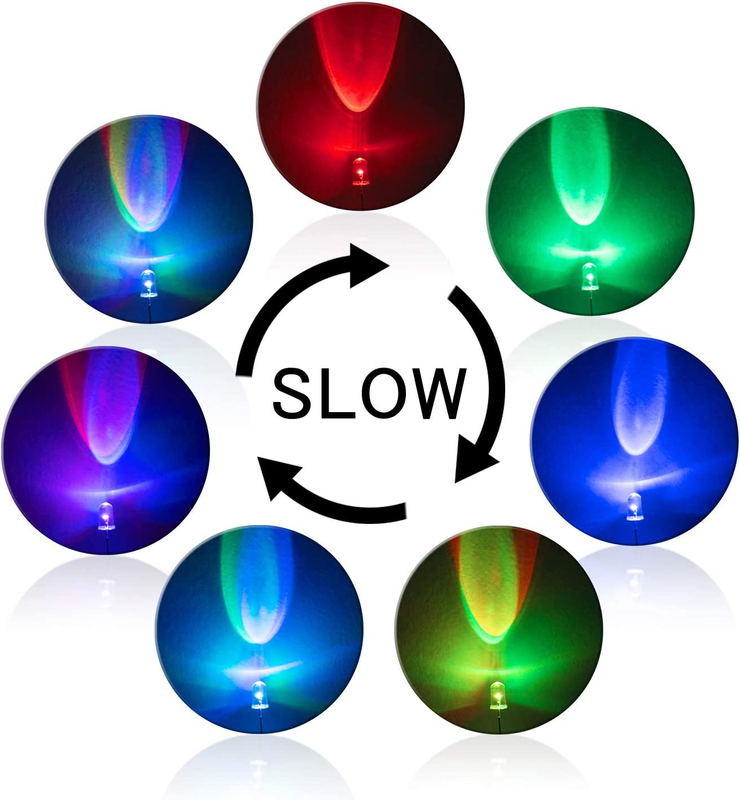 100Pcs 5Mm RGB Multicolor Slow Flashing LED Diode Multi-Color Blinking Changing