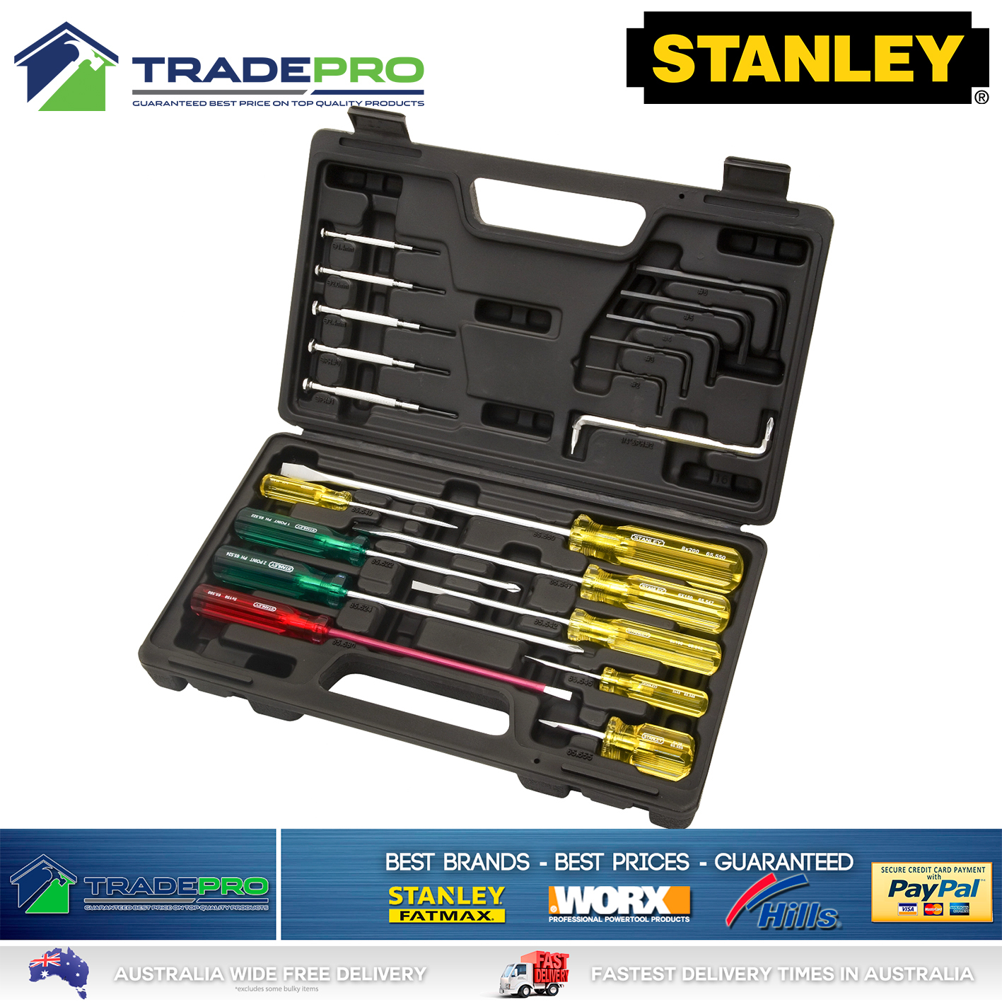 Stanley® 20pc Screwdriver Set in Carry Case with Hex Keys Screw Driver