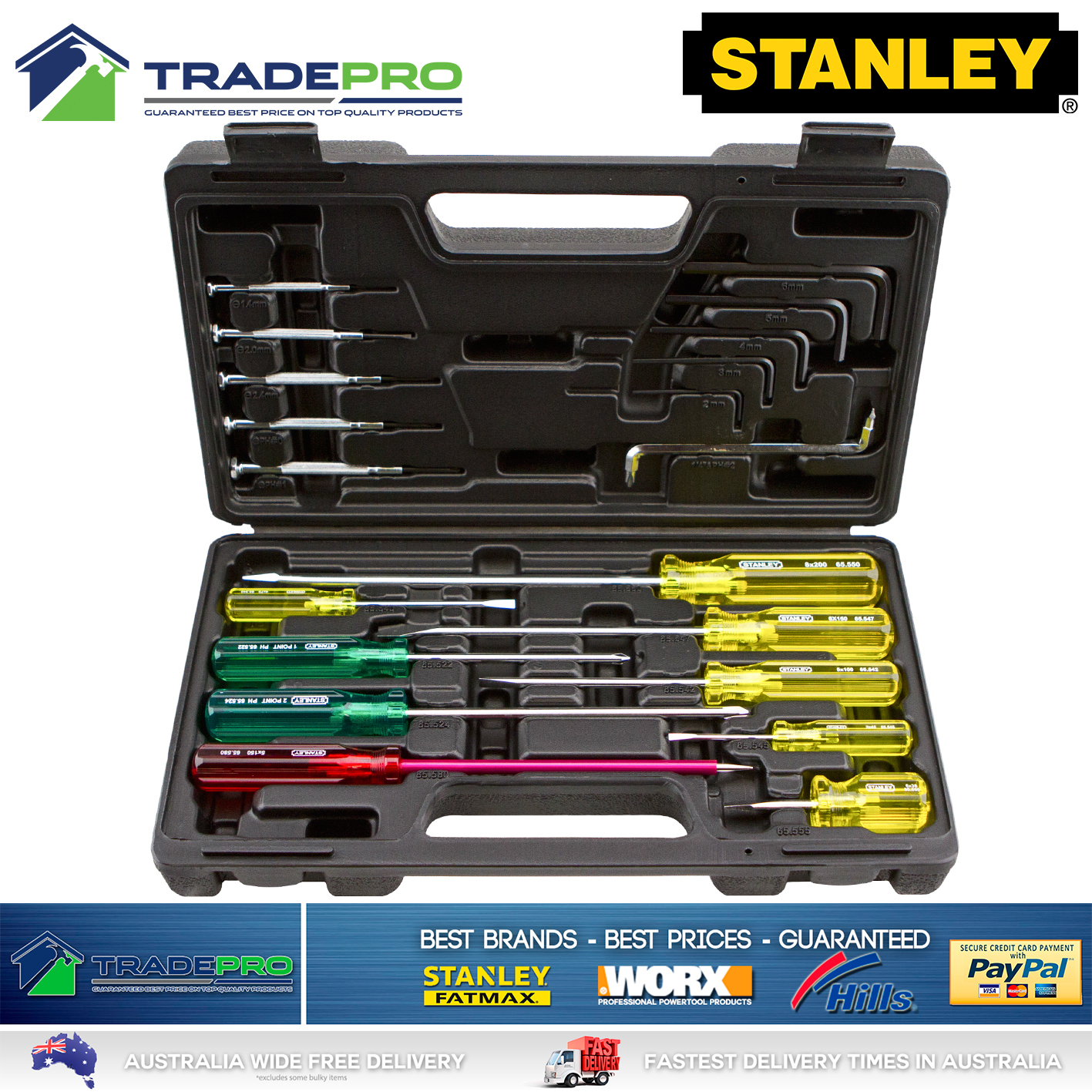 Stanley® 20pc Screwdriver Set in Carry Case with Hex Keys Screw Driver