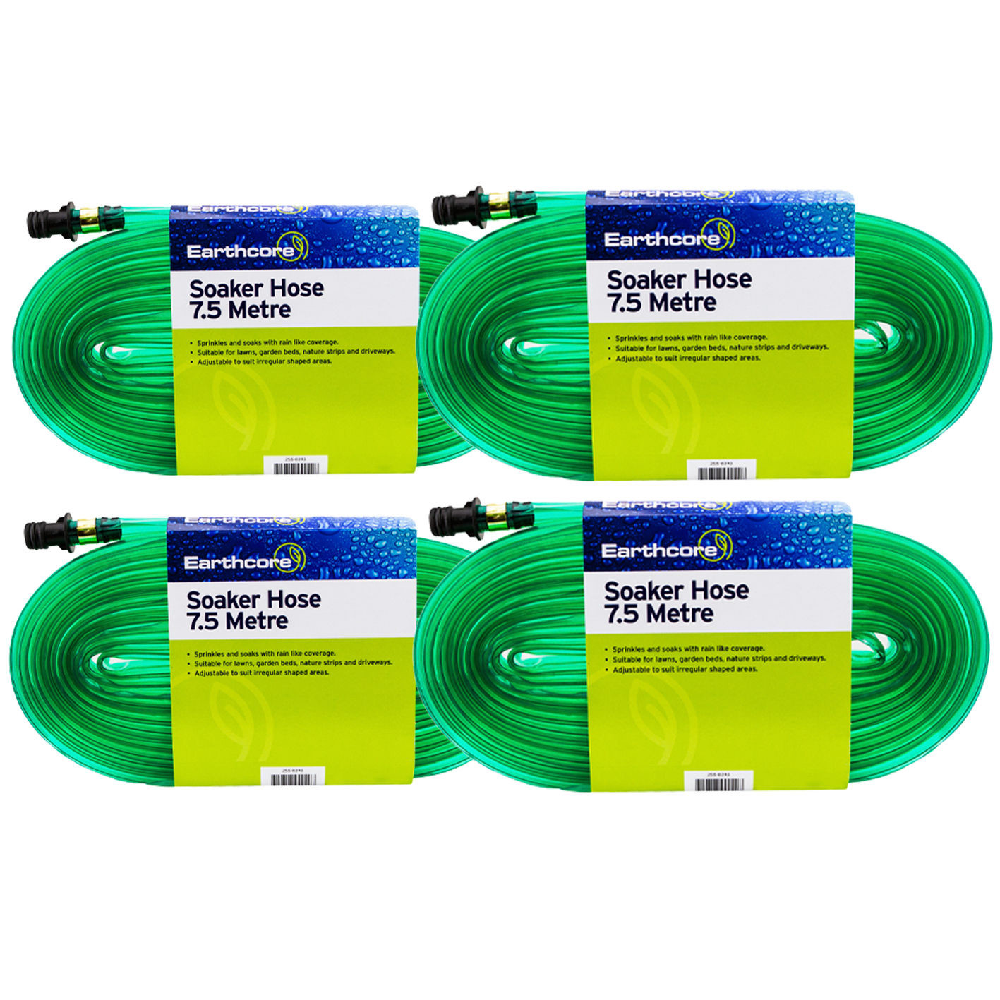 4x Soaker Hose 7.5m PRO Quality Earthcore® Garden Lawn Sprinkler Water