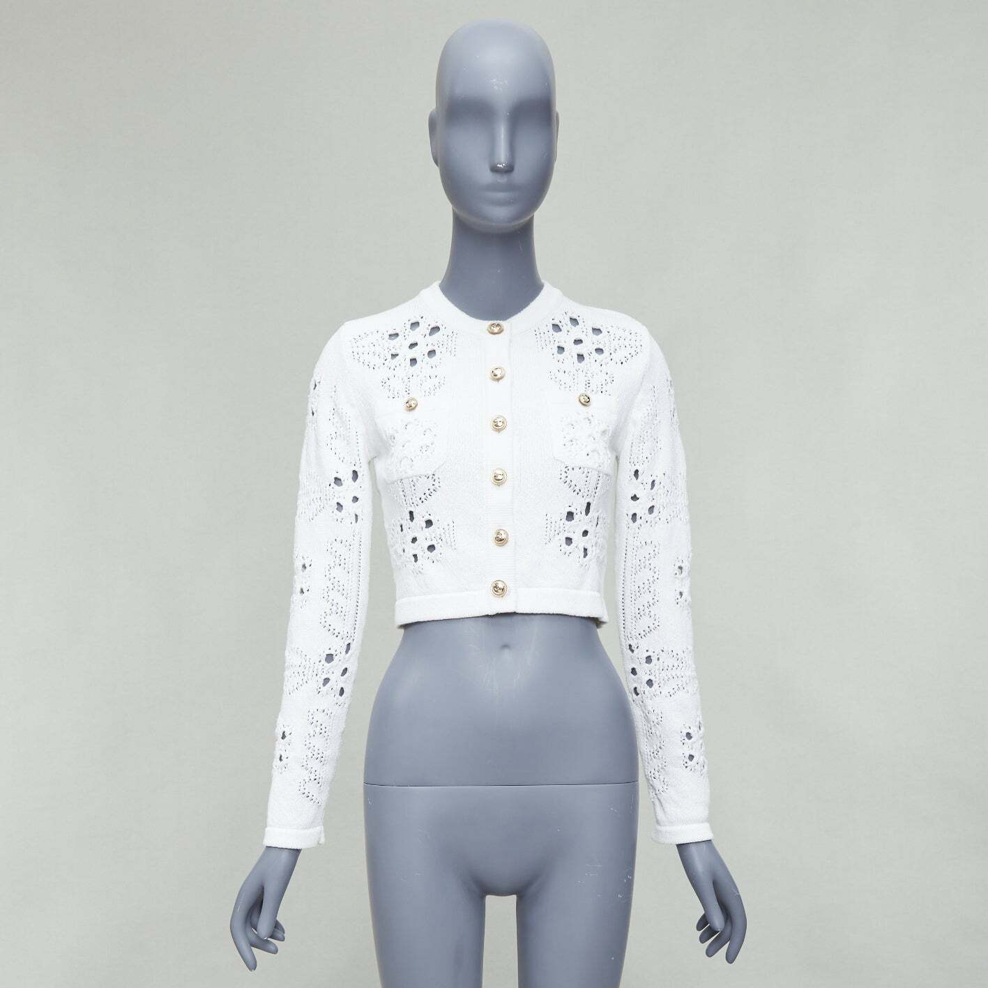 S clip cardigan cropped ホワイト Soft White | Cashmere Cropped Cardigan | Pure Collection
