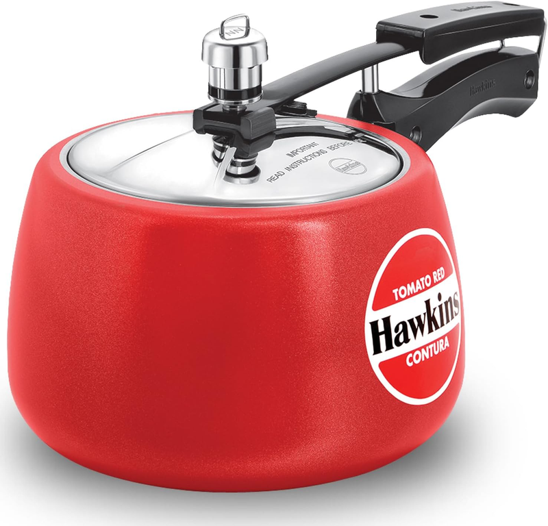 Ceramic CTR 30 Coated Contura Pressure Cooker, 3 L, Red