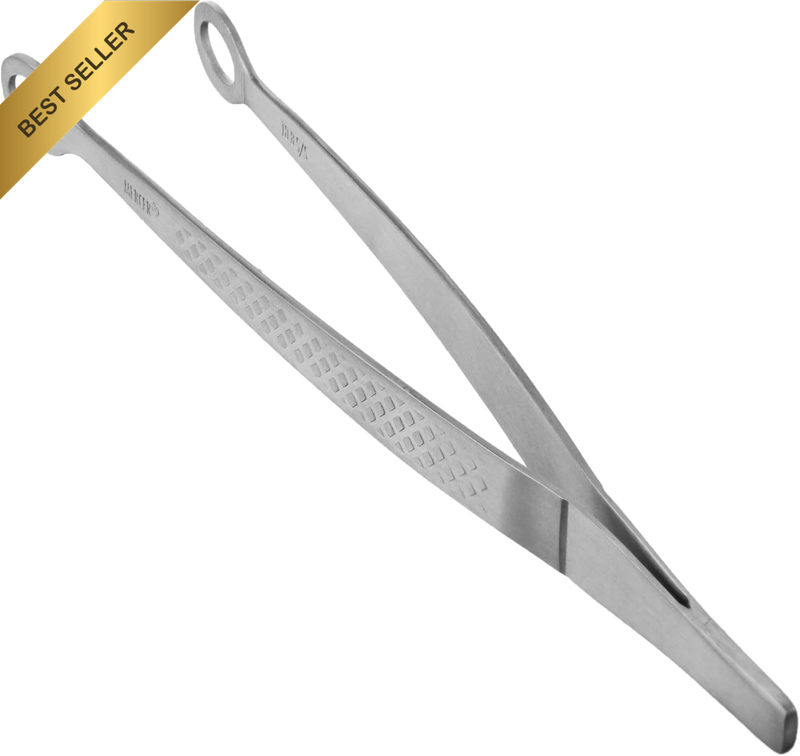 M35238 Precision plus Tong, Flat Oval End, 6 1-8 Inch, Silver
