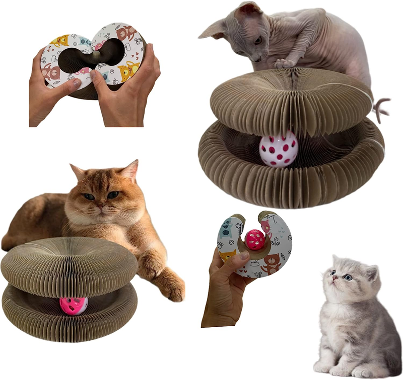 Snuffle Paw Accordion for Cats - Magic Organ Cat Scratching Board - Interactive