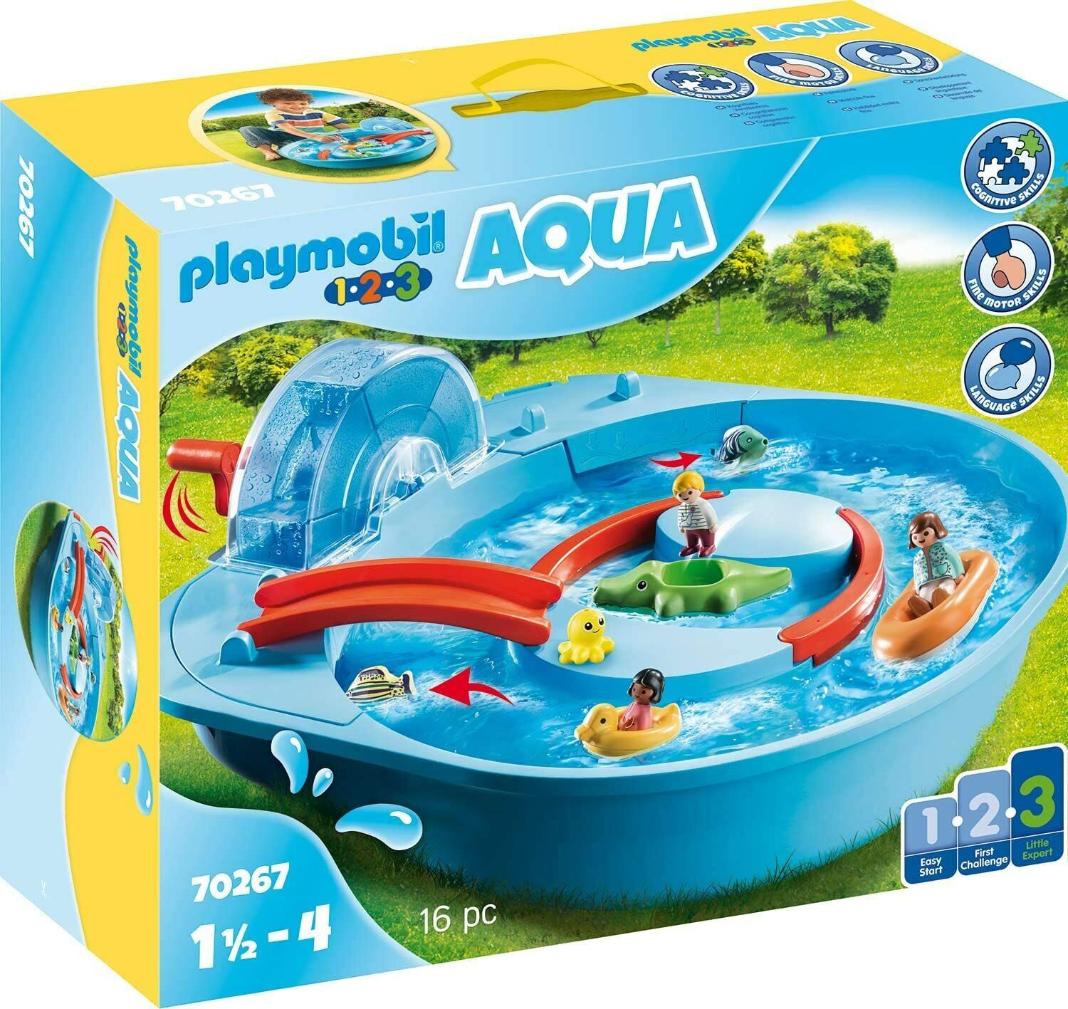 PLAYMOBIL 1.2.3 Aqua 70267 Fröhliche Wasserbahn Spielzeug Spielset Motorik