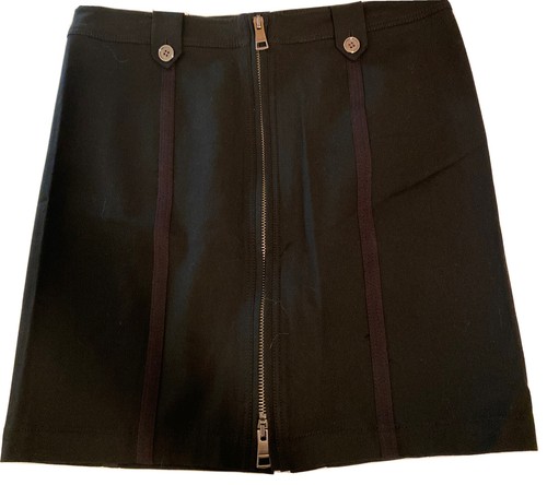 ワンピース BURBERRY Women Mid Skirts 8083033 A7680 MONOCHROME Black Burberry Brit Womens Black Wool BLEND Zipper Midi Skirt Size