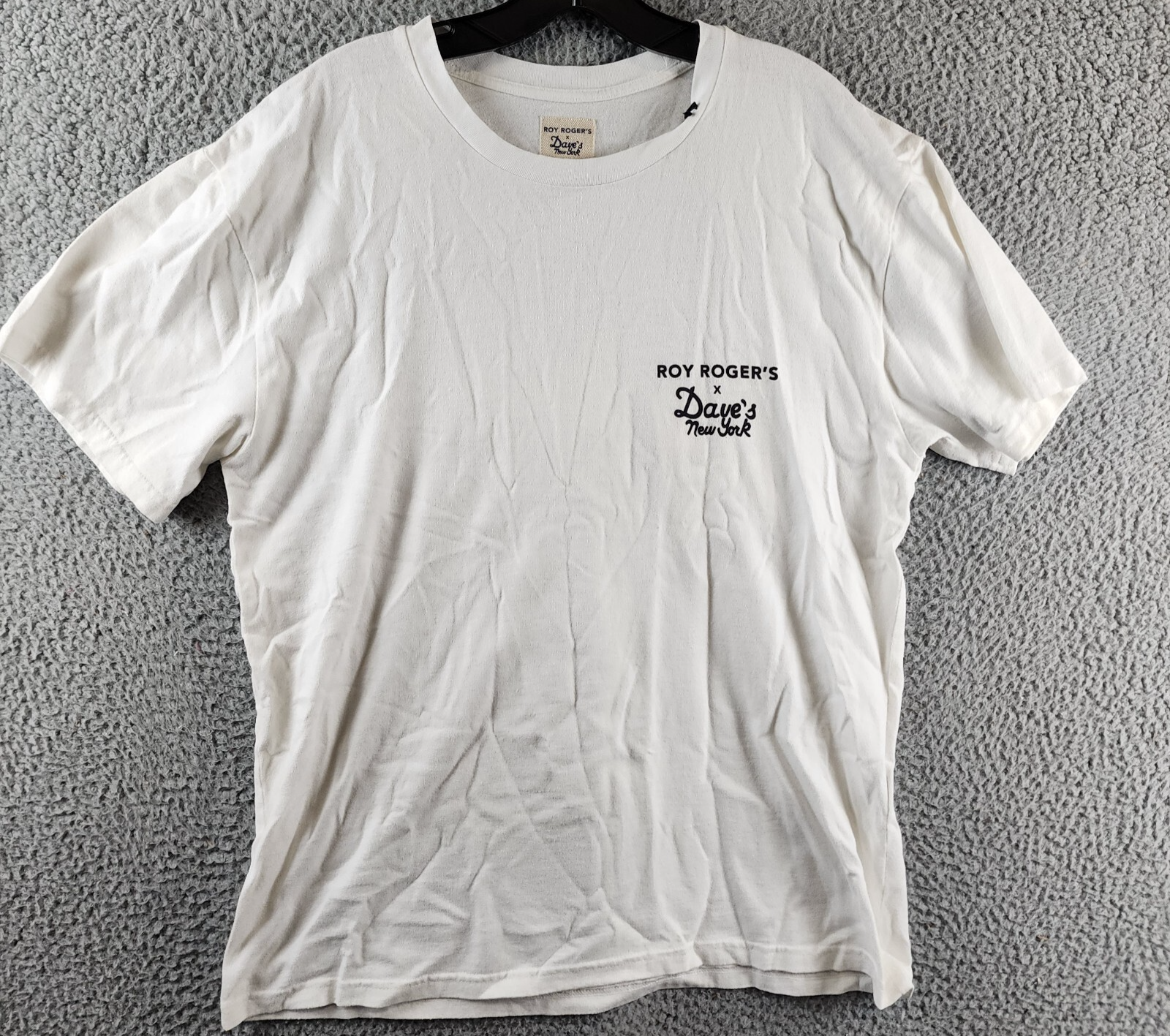 Roy Roger's X Dave's New York Industrial Print Tee Men's M White Crew Neck S/S - Picture 2 of 16