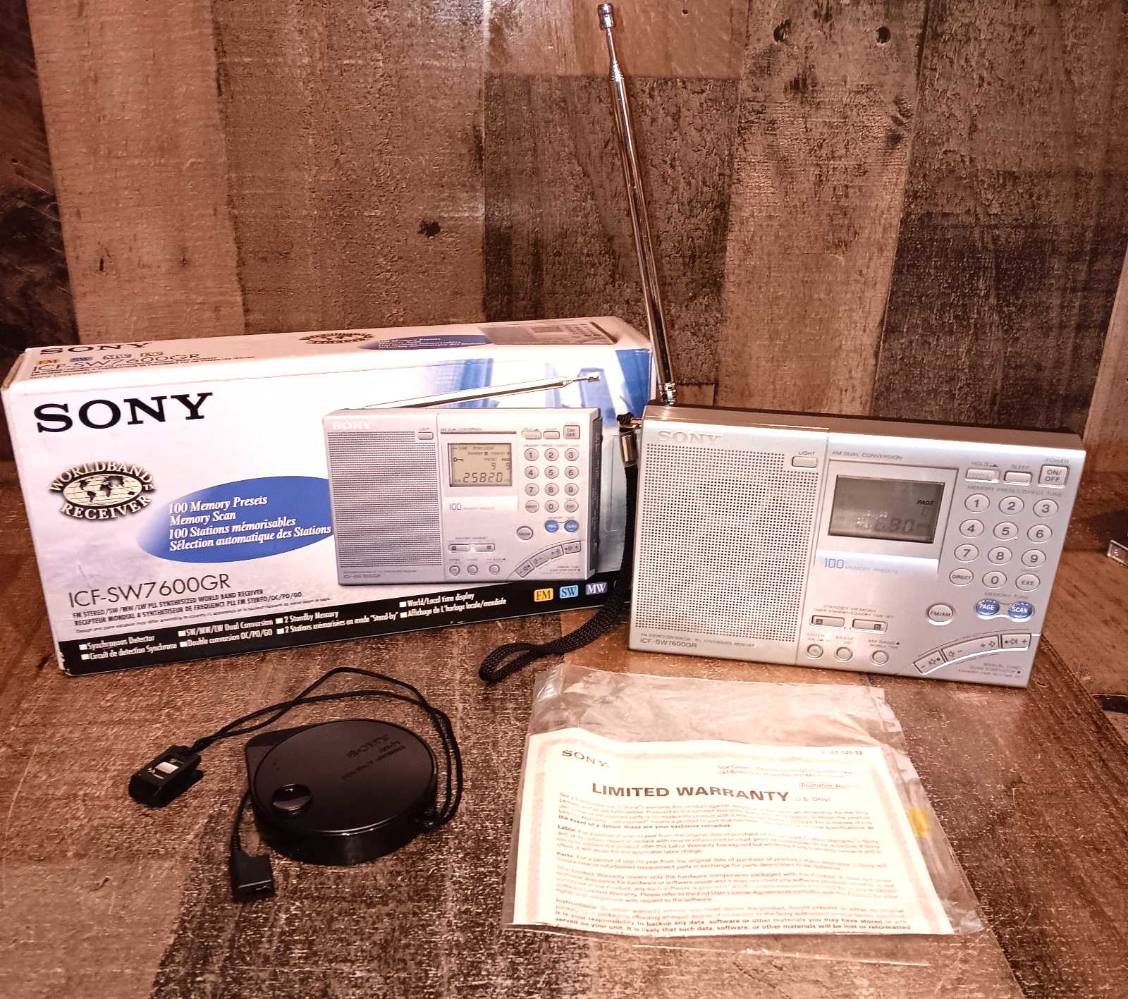 SONY★ICF-SW7600GR Sony ICF-SW7600GR AM/FM Radio FM Stereo/SW/MW/LW PLL
