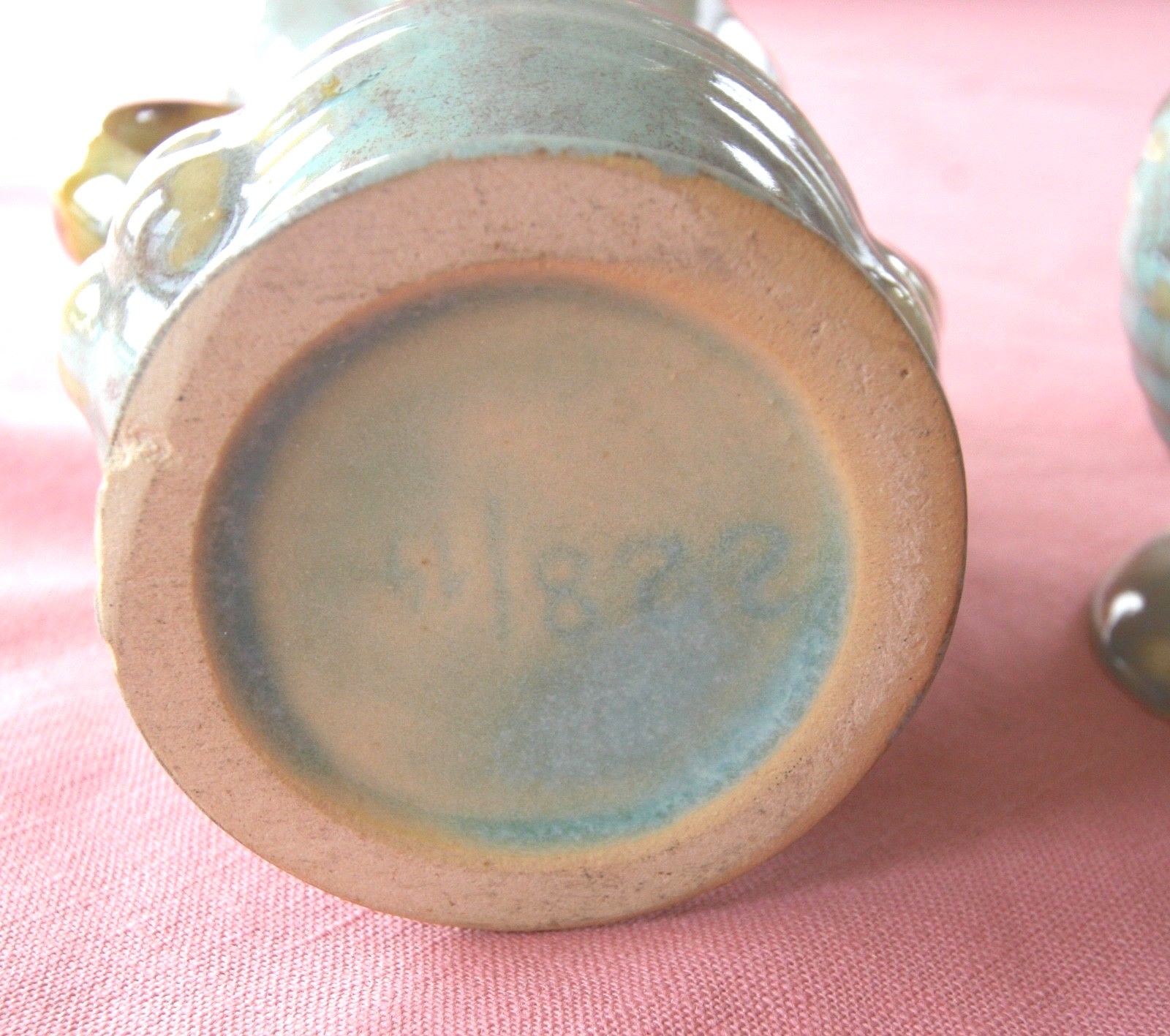 2 VINTAGE ANTIQUE GLAZED POTTERY VASES