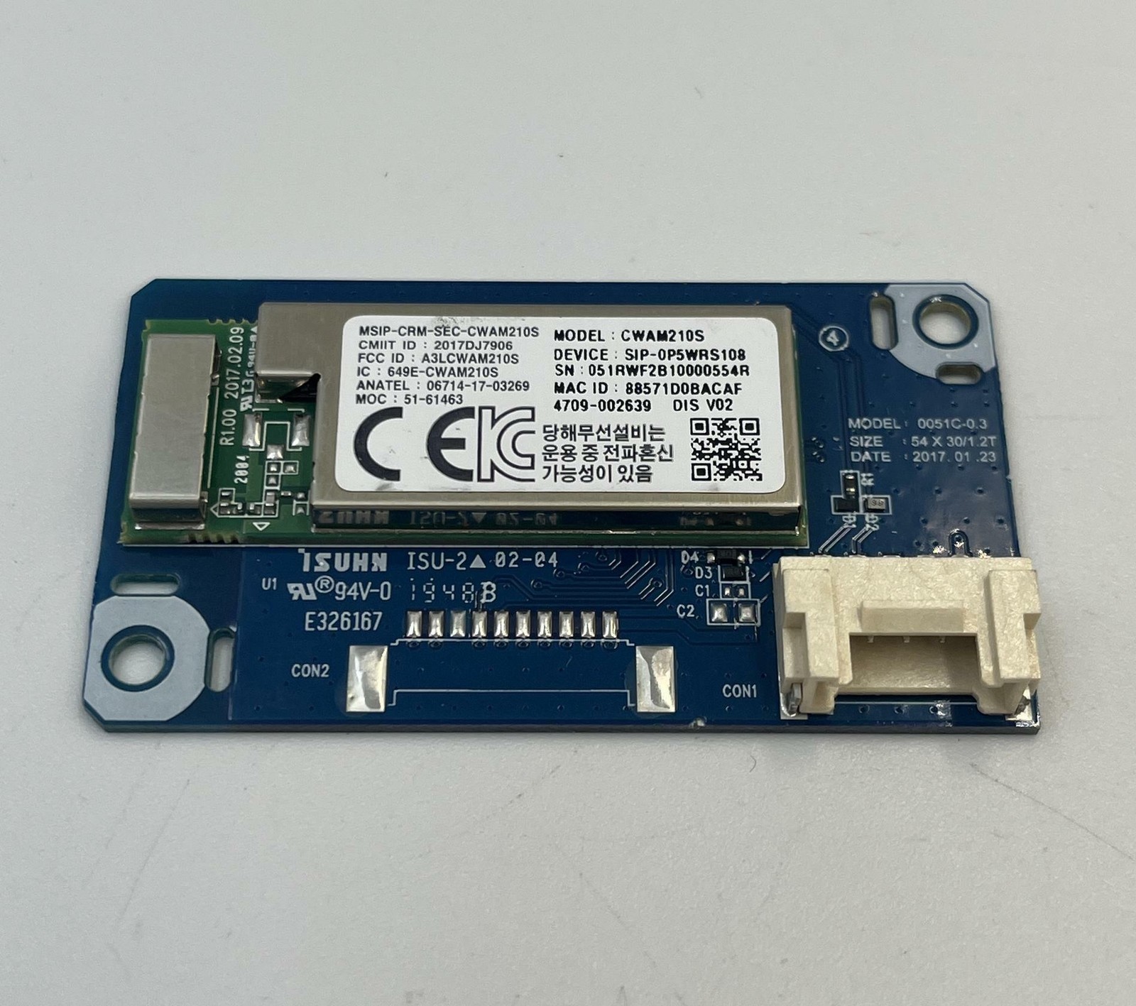 Samsung Dishwasher WiFi Module Board 4709-002639 (KW-8)