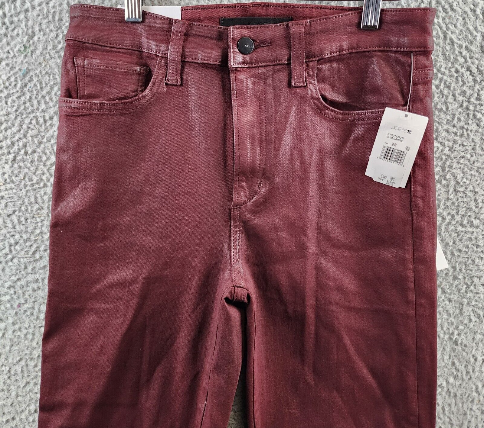 Joe's Jeans The Callie Coated High Rise Cropped Boot Jeans Women's 28 Rum Raisin - Picture 3 of 17