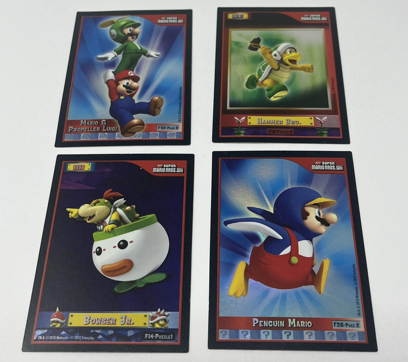 マリオカートWii 2010 Super Mario Bros WII Puzzle Trading Card Lot F18 F26