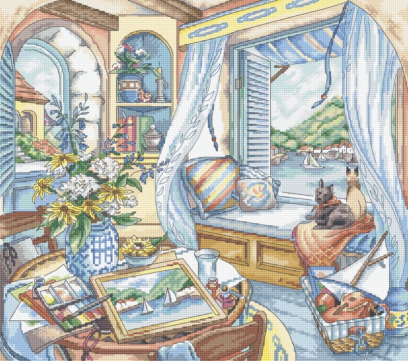DIY Needlepoint Counted Cross Stitch "Window Seat" Embroidery Kit Letistitch